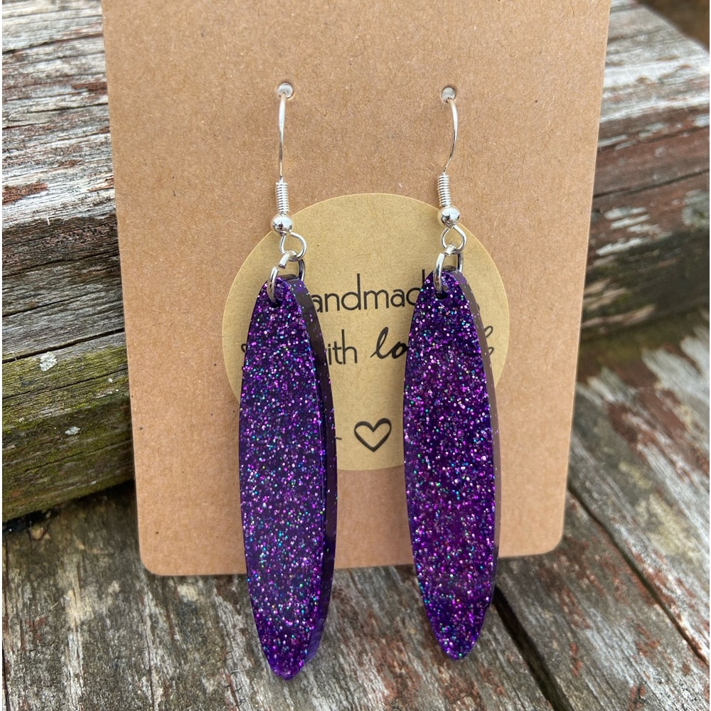 💋2/$14💋 Plum Crazy Handmade Resin Earrings